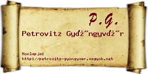 Petrovitz Gyöngyvér névjegykártya